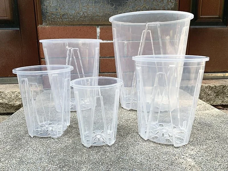 garden supplies wholesale price cheap pp transparent orchid planter clear plastic pots for plants