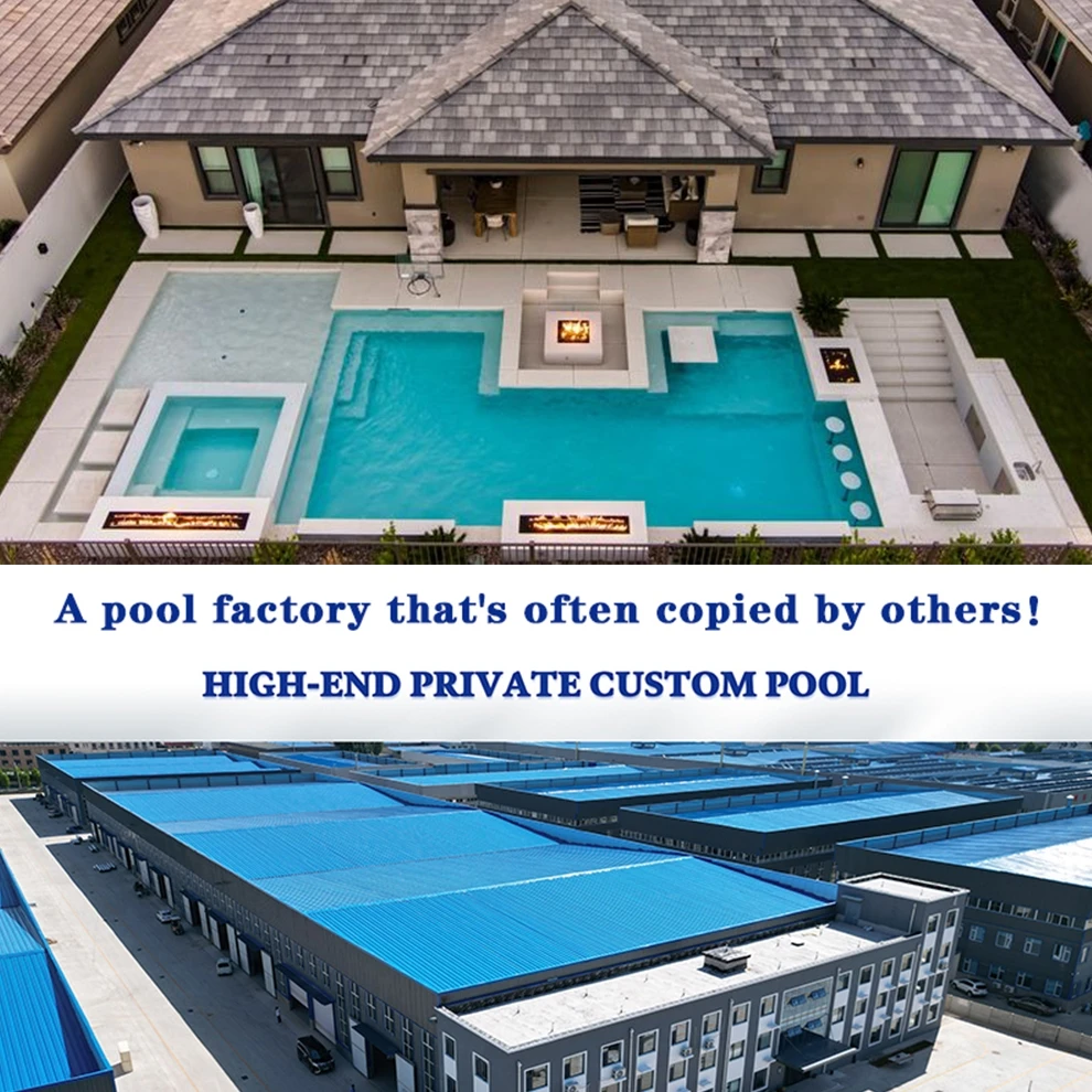 Outdoor custom fiberglass large big size family swim spa pool design frp prefab luxury inground swimming