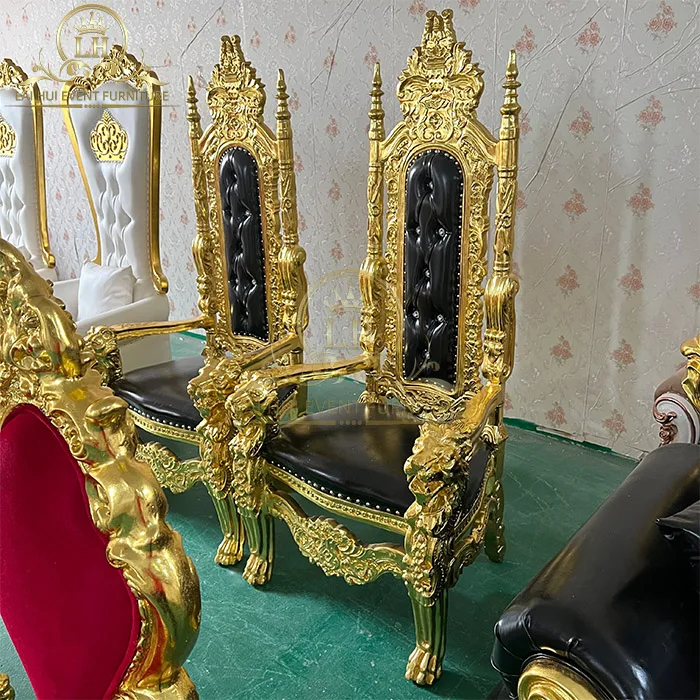 Свадьба Аренда Большой Лев Белый дешевый король и королева трон стулья