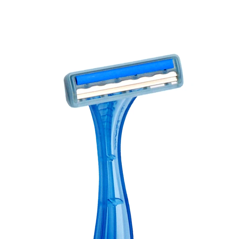 Super quality shaving sticks with two razor blades and plastic handle