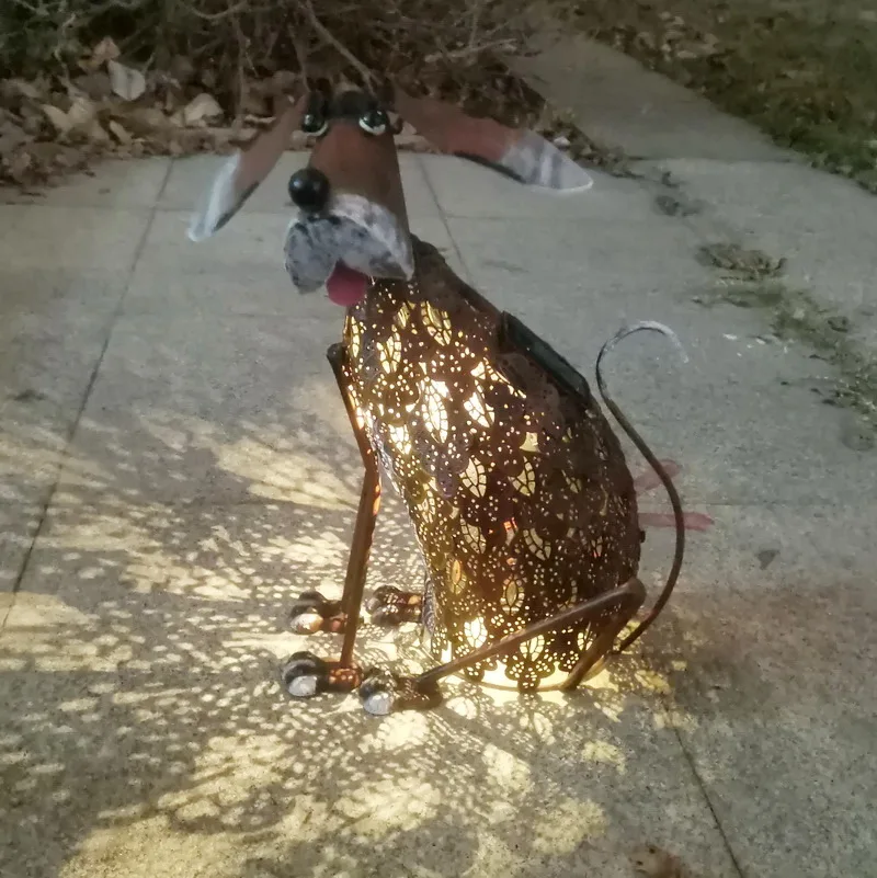 LED metal decoration Garden Dog Solar Light