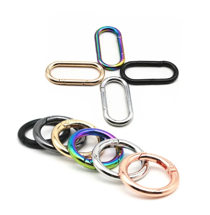 Wholesale Custom Zinc Alloy Bags Decorative Metal Buckle Springs Metal O Rings For Making Bags