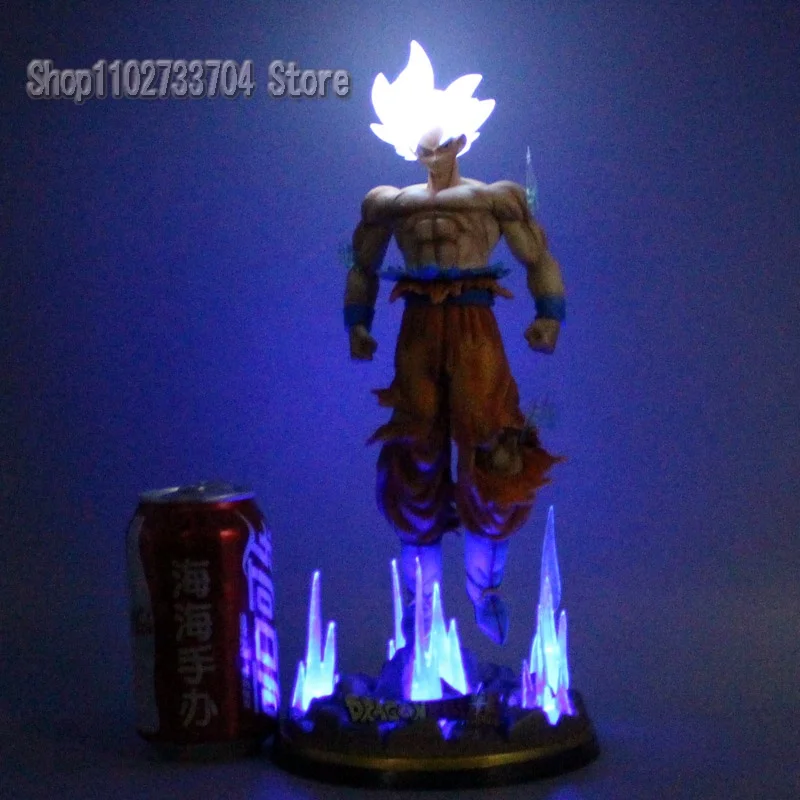 Anime Drag-on Ball Figures Son Goku White God Action Figure Migatte No Gokui with Lights 32cm PVC Statue Collectible Model Toys