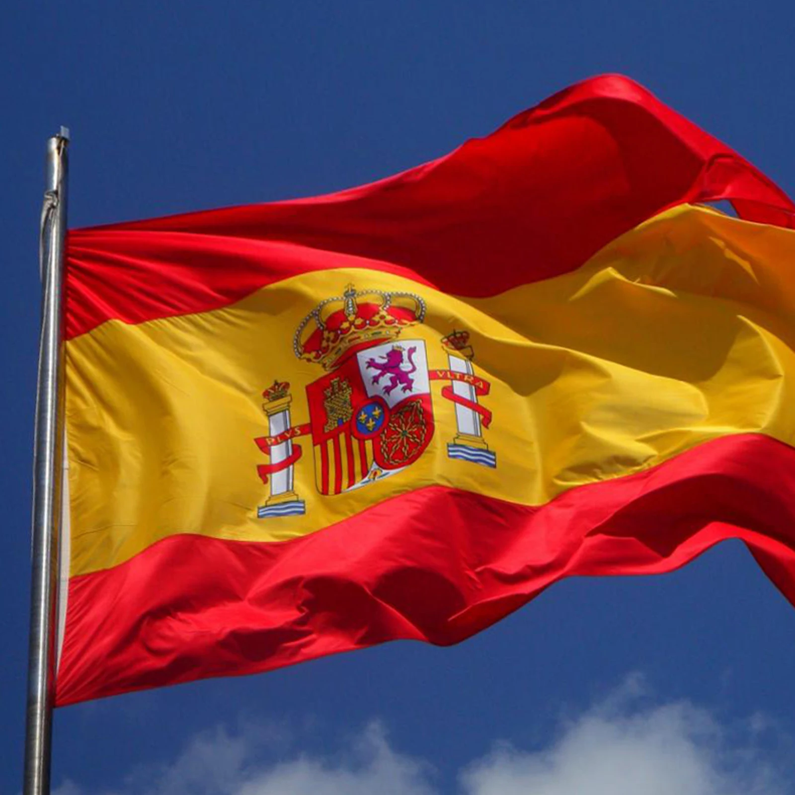 Factory Printed Polyester Campaign Cheap Outdoor Flying Red Yellow National Spanish Flag