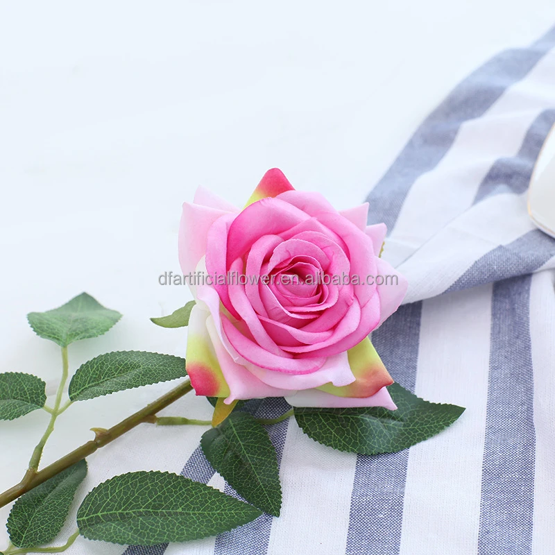 H77  Hot Sale Single Velvet Artificial Flowers Bulk Wedding arrangement centerpiece Decorative Long Stem Red Roses