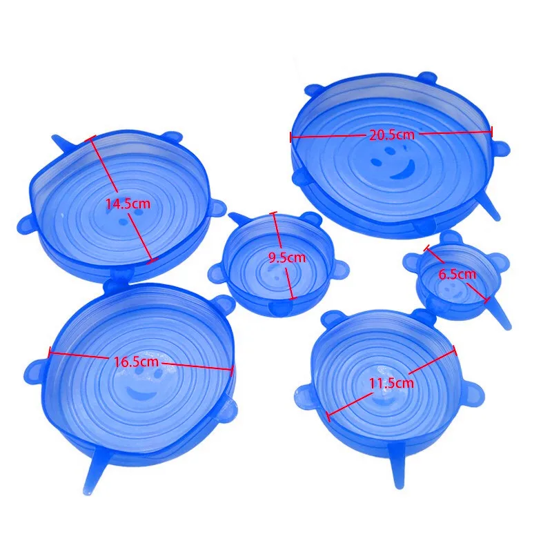Amazon Hot Sale Non Stick Stretch Silicone Lid Cup Bowl Silicone Cover Pan