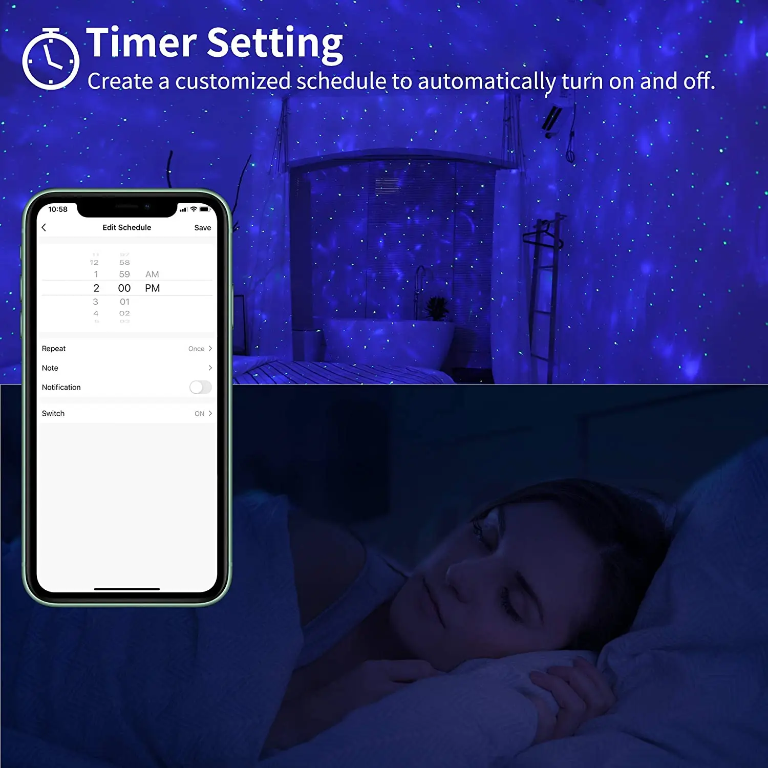 Ihomemix Звездный проектор Галакси светодиодный ночной Светильник Smart Star Sky Wifi Галактический Проектор работает с Alexa и Google