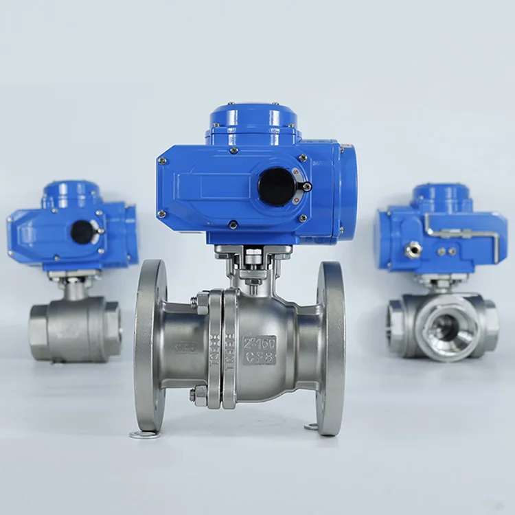 ANSI class150 2way 2inch flange ball valve with normally closed normally open 24v 230v  electric motorized actuator