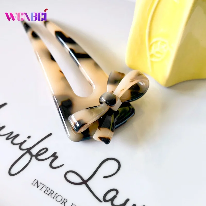 Luxury 11CM Acetate Bow U-shaped Hair Sticks Hairpins Hair Chop Tortoiseshell Chinese Hairpin Stick