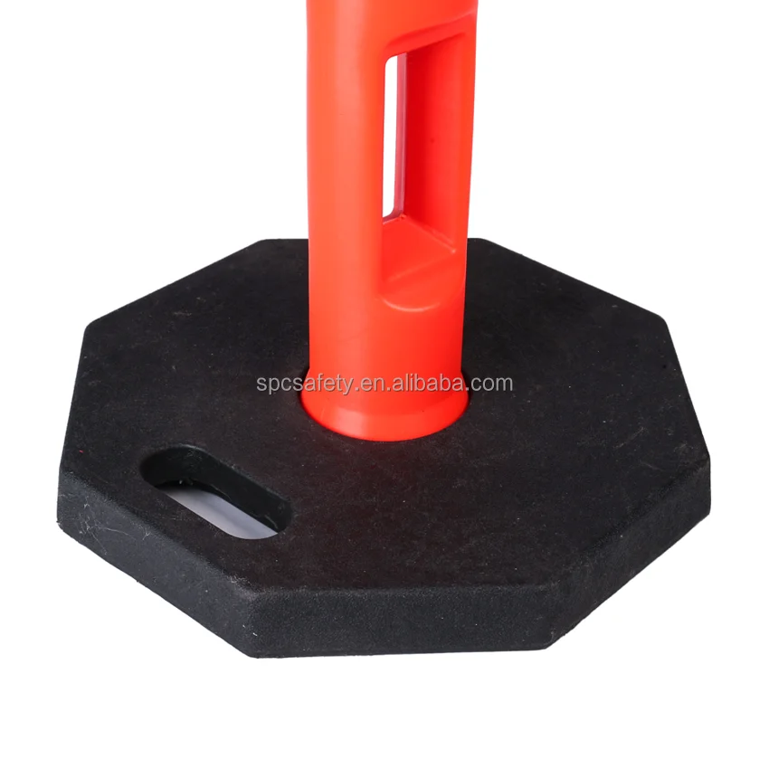 PE Plastic Road safety reflective warning parking guide marker post traffic channelize Delineator post with Weighted Rubber base