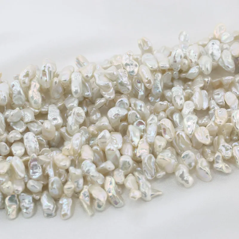 8-9mm good quality freshwater real natural irregular keshi reborn pearl bead strand