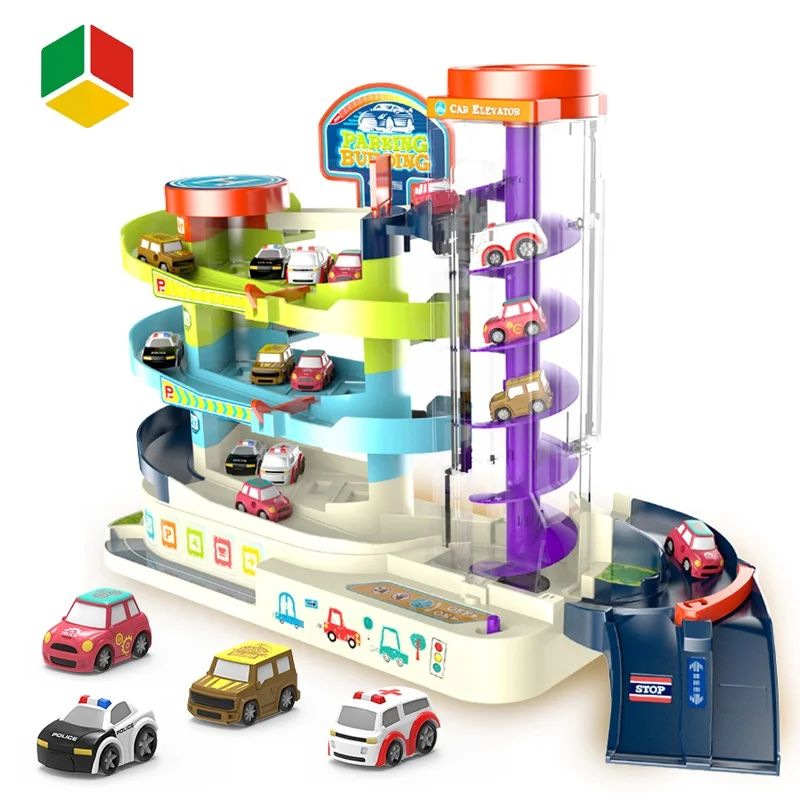 QS Toys The Car Building Children Toy Electric Track Car Racing Track Puzzle Assembly Car Small Train