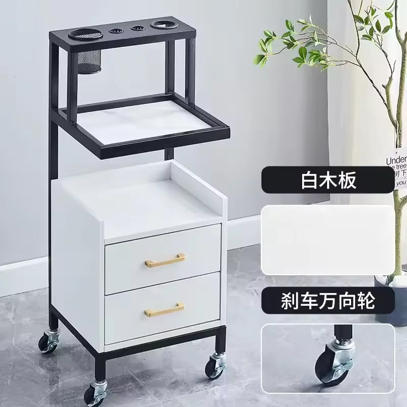 2024 Popular Simple Gold Manicure Trolley Salon Hot Sale Rolling Cart For Sale