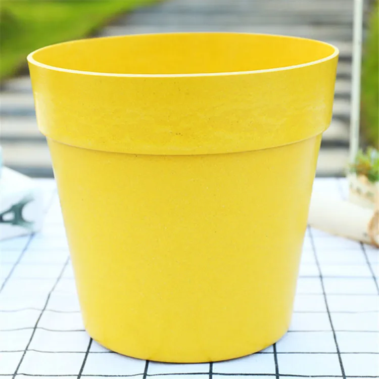 biodegradable Bamboo fiber eco-friendly flowerpot with Drainage Holes and Saucers Modern Simple Indoor Outdoor Garden Planter Po