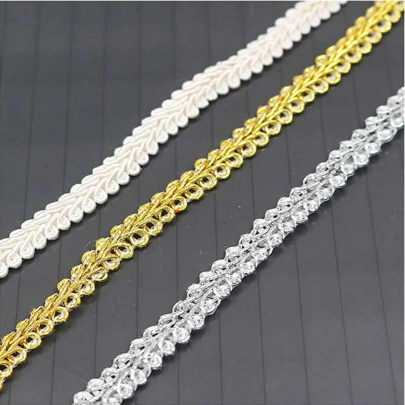 Cheap wholesale diy sewing lace accessories assort colors 8mm decorative belt lace fabric braided centipede lace ribbon trim