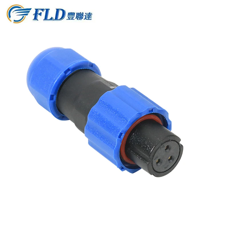 Plastic SD-3 Waterproof power Plug socket, 3 pin circular IP67 waterproof connector