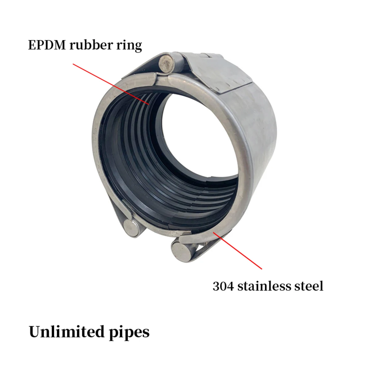FCH Repair Gear Ring Flexible Ss304 Stainless Steel Plastic Water Pipe Joint Leakage Repair Clamp