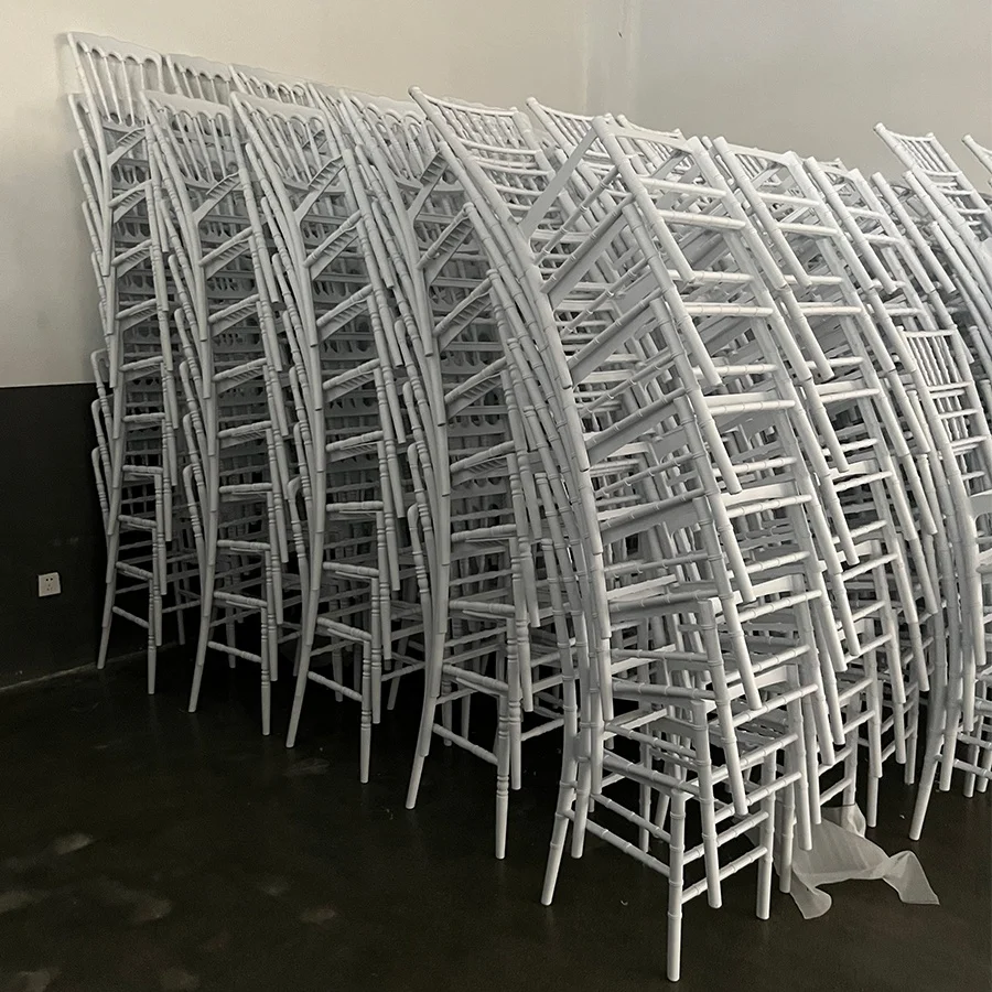 Wholesale Durable Stacking White Plastic Resin Napoleon Chairs for Events Wedding Party