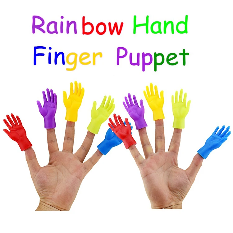 Novelty Colorful Five Fingers Open Palm Finger Puppet Five Colors Left and Right Small Finger Cover Model Handpuppet