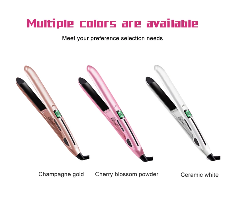 Professional Hair Straighter  Plate Flat Iron Fast Heating-up with Rotating Adjustable temperature