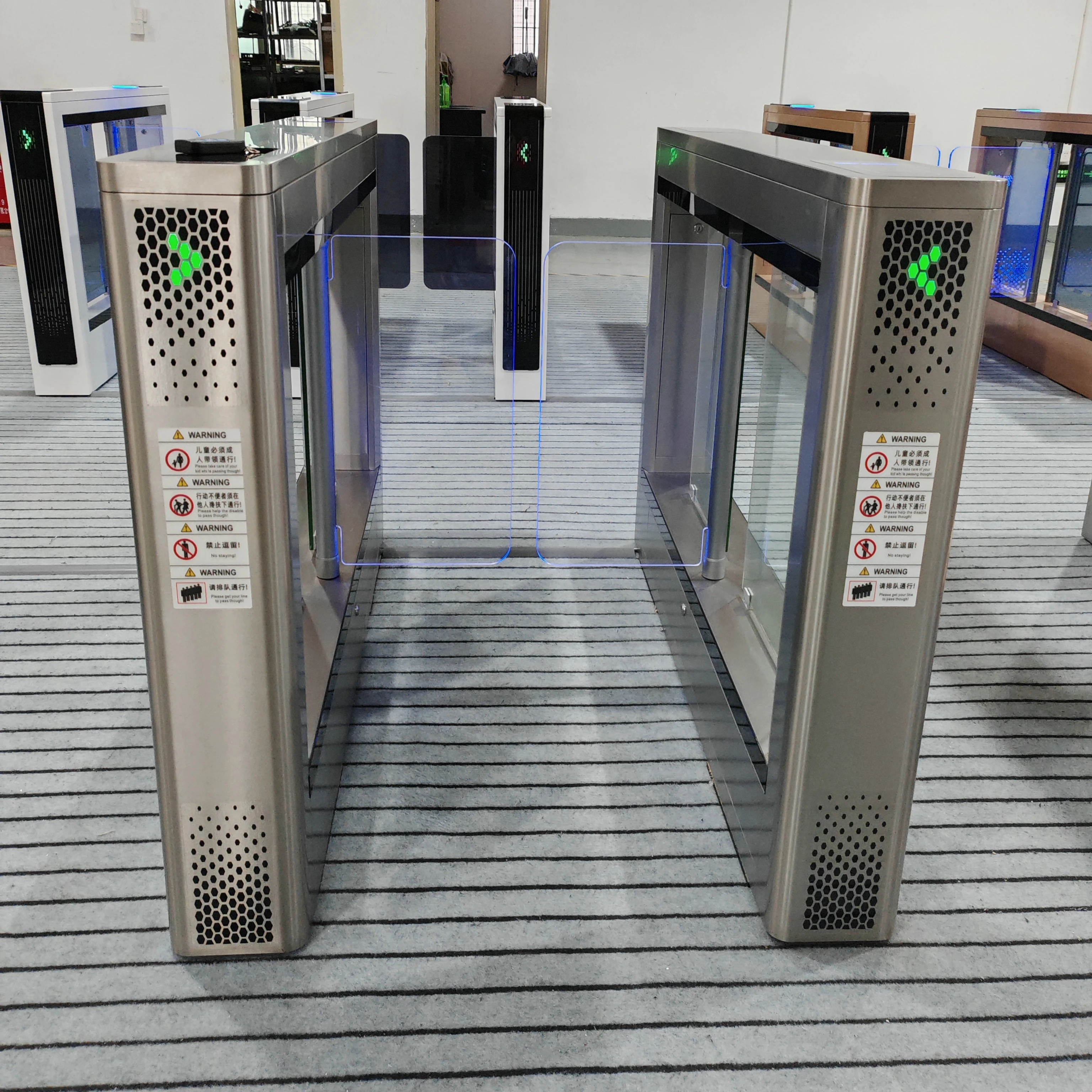 High Quality And Latest Design Supermarket Automatic Pedestrian Security 8 Pairs/Channel 40W Dc Brushless Motor Swing Turnstile