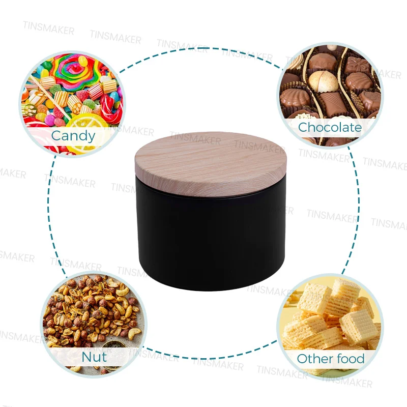 2 oz 4 oz 6 oz 8 oz Candle Tin Matte Black with Lid Candle Tin Homemade Candle Tin Box