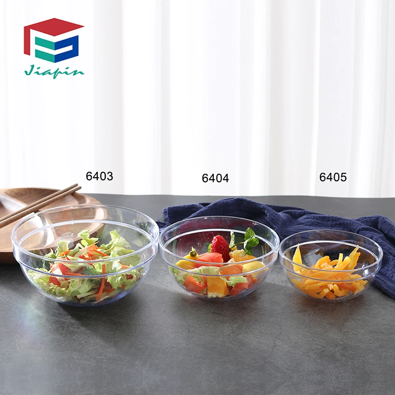 450ml Plastic Salad Serving Bowl Hard Plastic Bowl 15Ooz Stackable Clear Salad Bowl