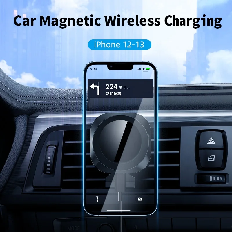 ODIER 2023 3 in 1 mag safe magnetic smart sensor car phone wireless charger magnetic car phone holder