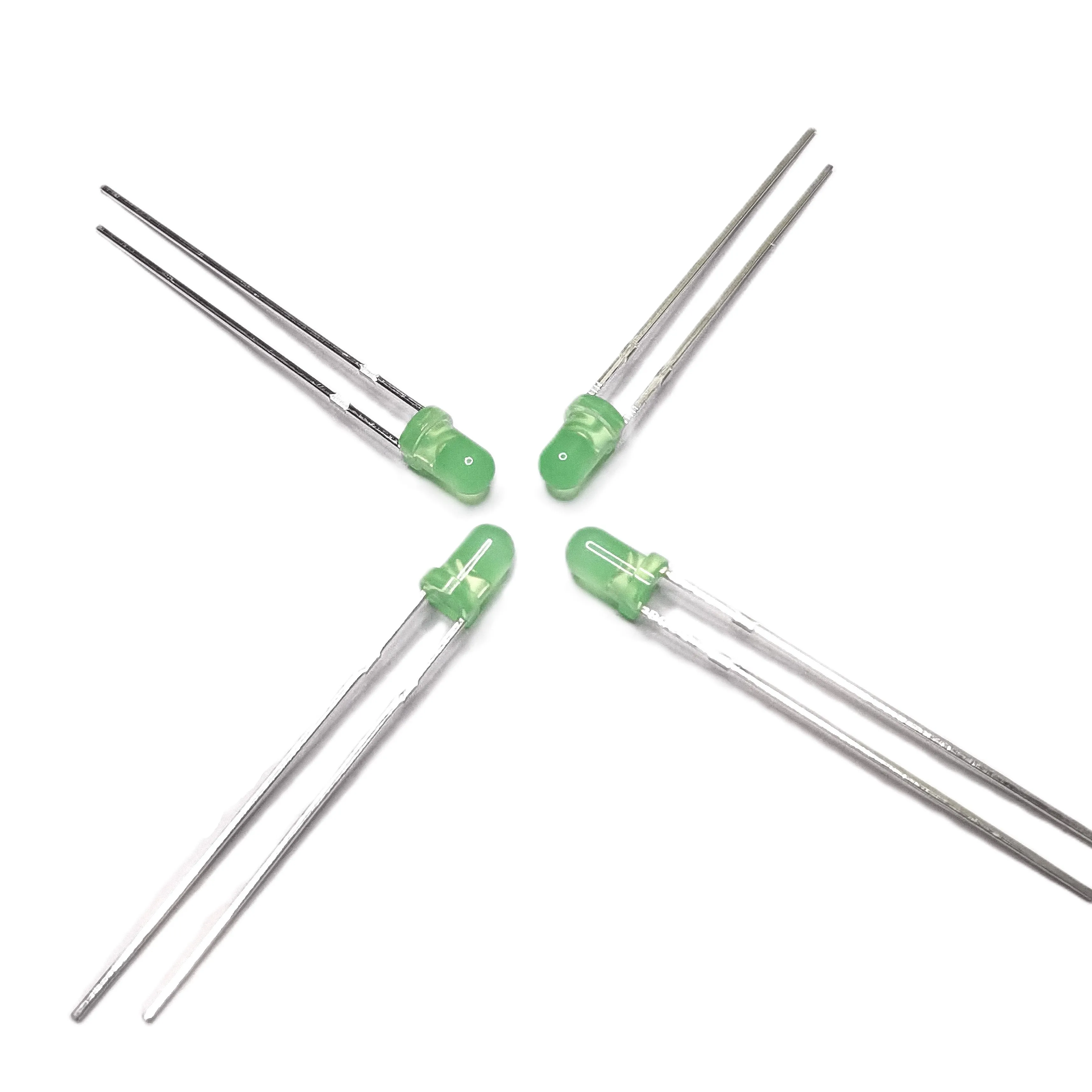 Factory Supply 3mm Yellow Green Light Emitting Diode Round Shape 573nm Diffused Lens LED Diode