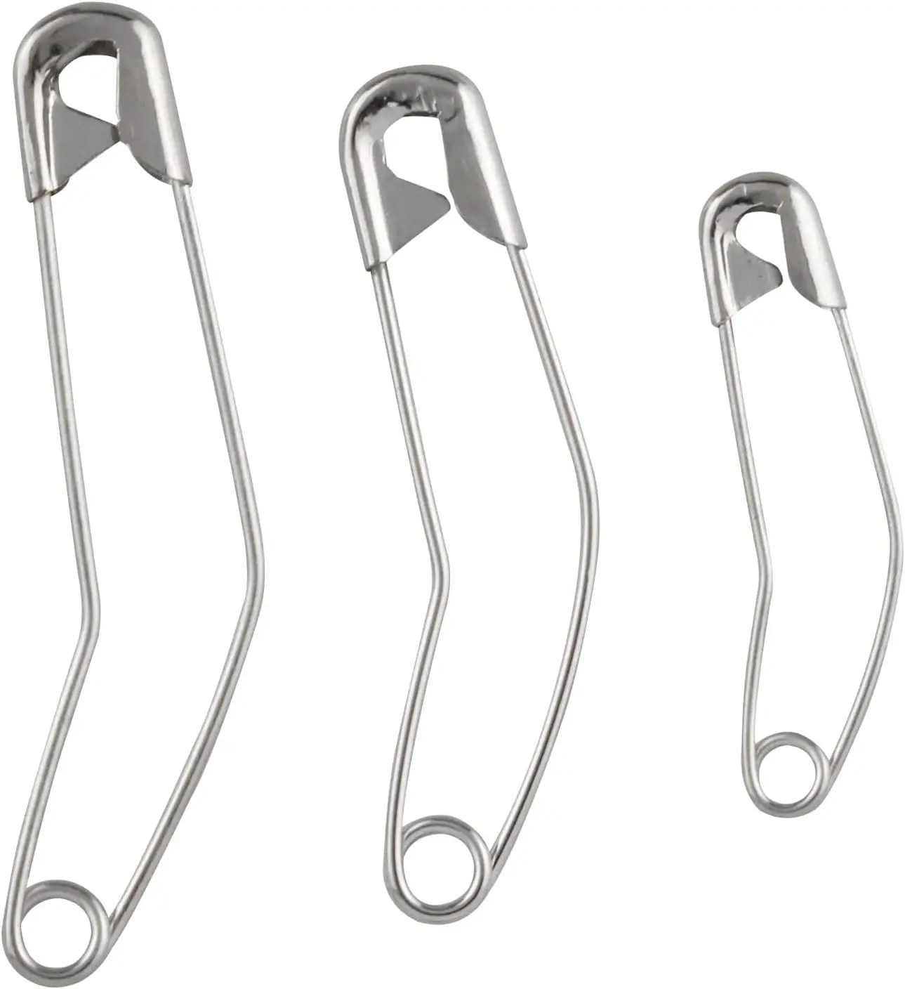 The 100pcs Nickel Plated Curved Safety pins,Quilting Basting Pins,Bent Safety Pins for Knitting