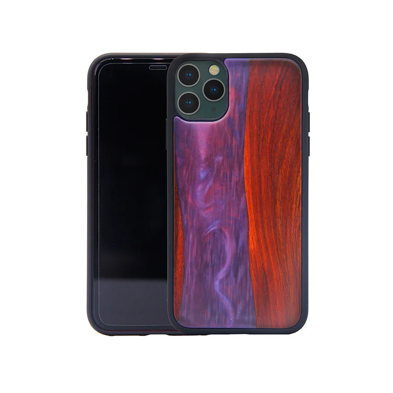 2 в 1 Гибридный Compostable Экологичный Деревянный смолы телефон чехол для Iphone 11 Pro Max