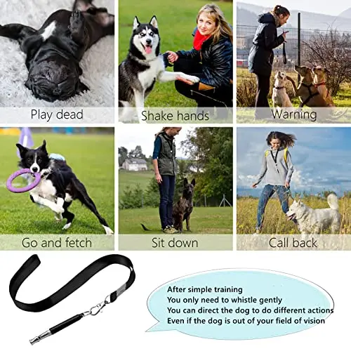 2 Pack Adjustable Ultrasonic Silent Dog Whistle Professional Recall Dog Training Whistles to Stop Barking