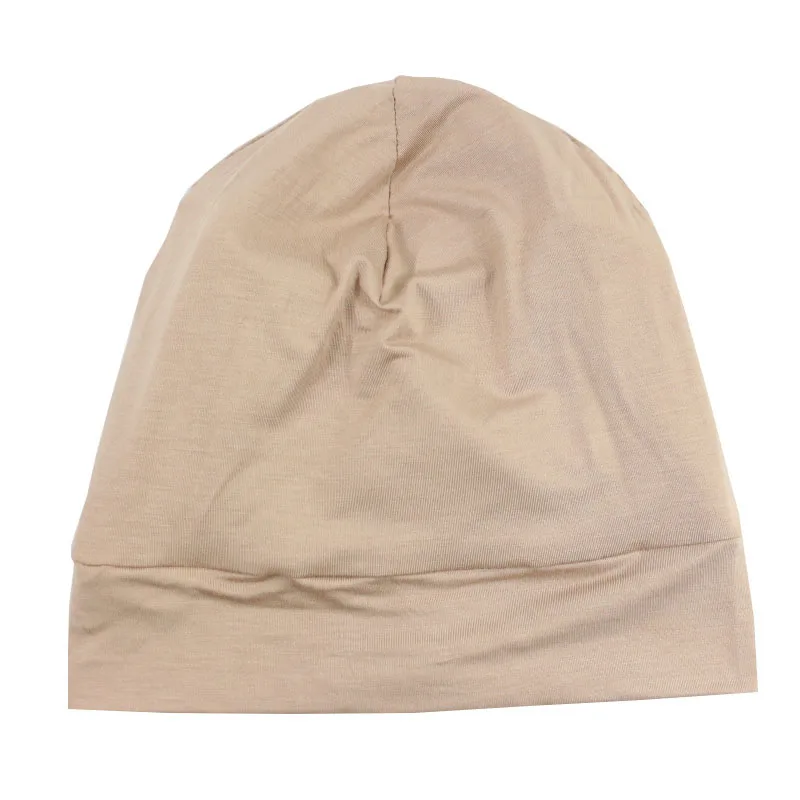 Custom Logo Sleep Cap Stay On Slouchy Women Silk Satin Inside Lined Hat Beanie With Satin Lining Inside