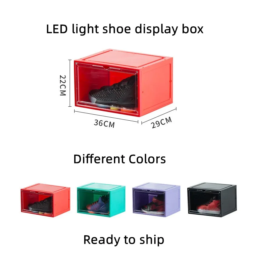 Supplier Underbed Storage Slide Out Clear Custom Shoe Containers Transparent Color Hard Plastic Shoe Box Foldable Drawer Stack