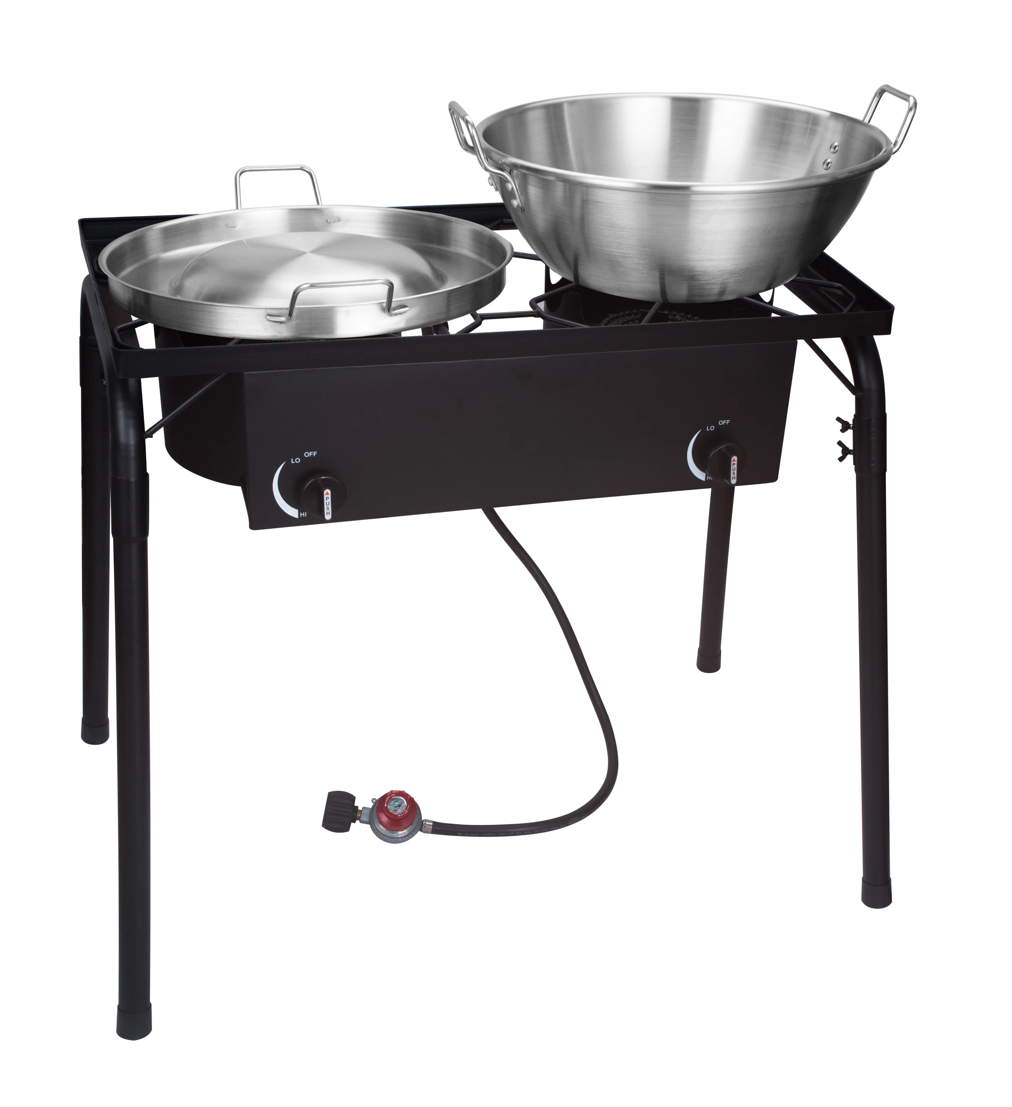 Cast Iron Portable Gas Stove 2 Burners High Pressure for Outdoor Party Food Stall Gifts Store
