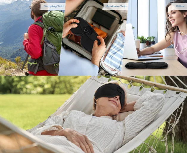 2024 New Product Wireless Sleep Eye Mask Bluetooth Music Stereo Lunch Break To Relieve Eye Fatigue