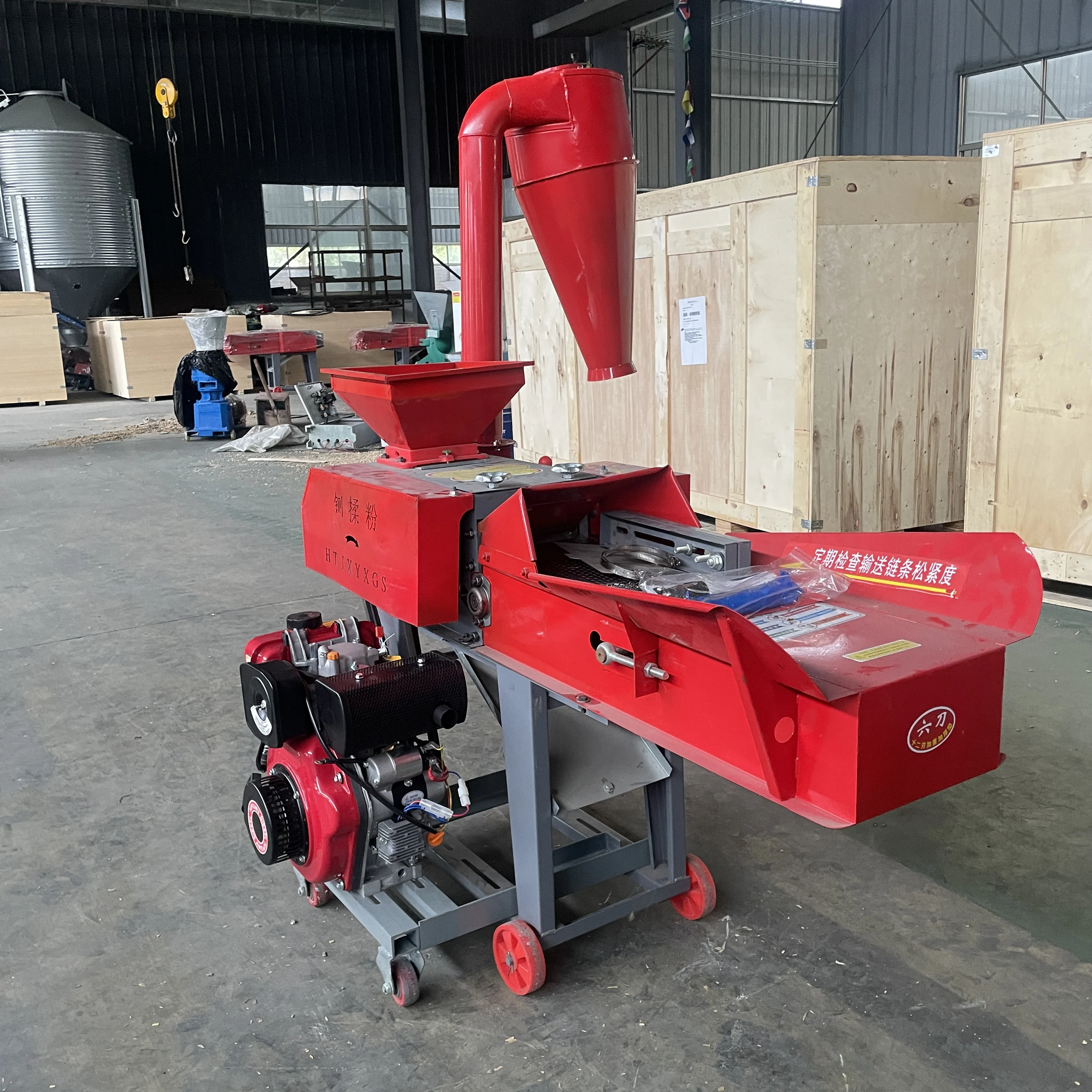 New Product 2024 Provided Poultry Farm Hot Sale Feeding Grass Forage Chopper Machine Chaff Cutter and Grinder Combined Machine