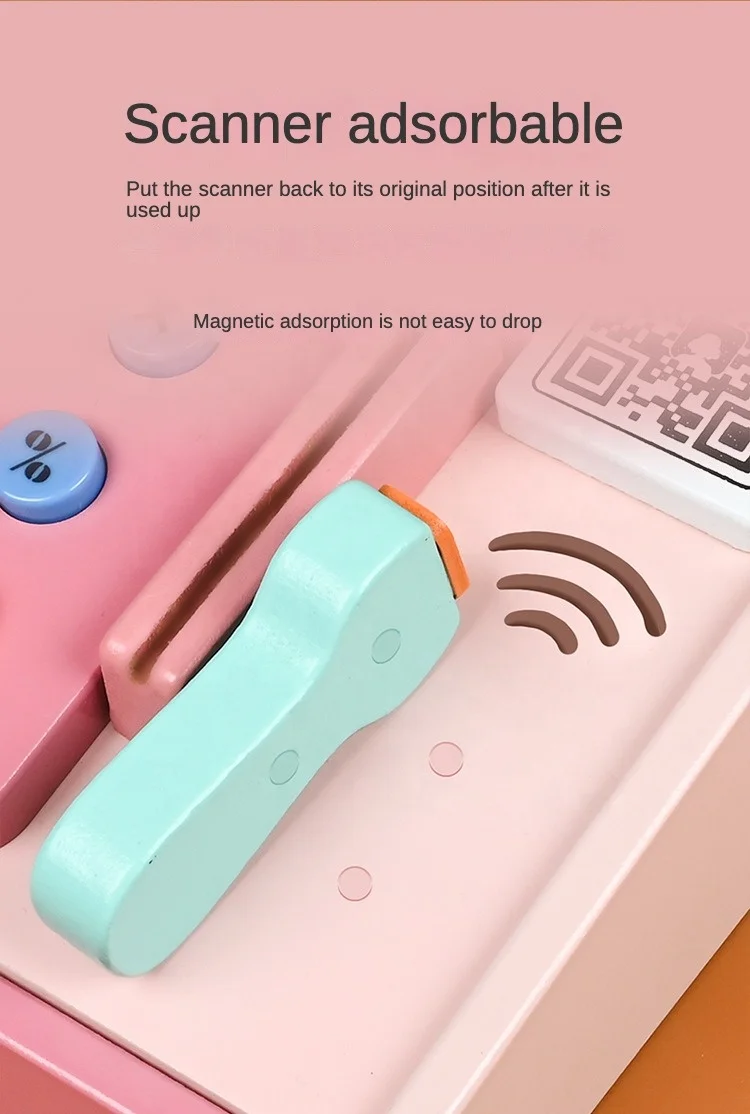 New Puzzle Wooden Cash Register Toys Pretend Play Toy For Kids Simulation Educational Toys