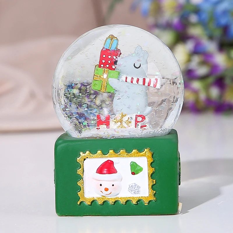 Factory Square Base Christmas Water Globe in Glass Ball Snow Ball Home Decor Snow Globe