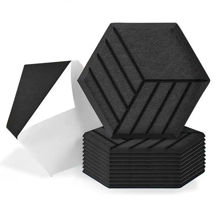 Оптовая продажа акустические стеновые панели 3D-клейкие шестигранные звукоизоляционные клейкие