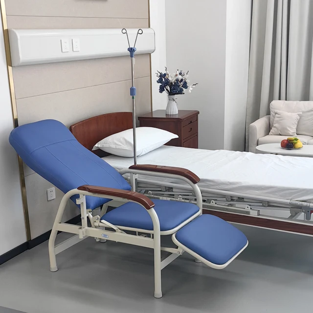 HaoHan Factory  2025 new 060 Wholesale Hospital Patient Transfusion Medical Recliner Chair Infusion Chair With IV Pole