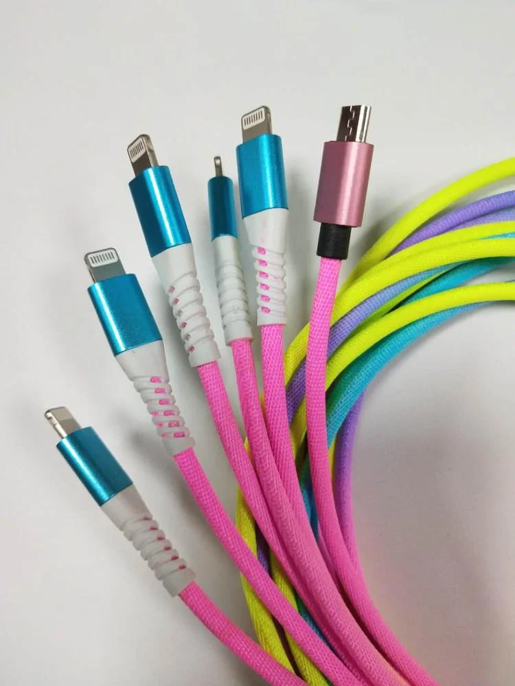 OEM нейлоновый Плетеный красочный мобильный телефон Аксессуары usb c кабель 5A телефонные кабели 3A быстрое зарядное устройство для