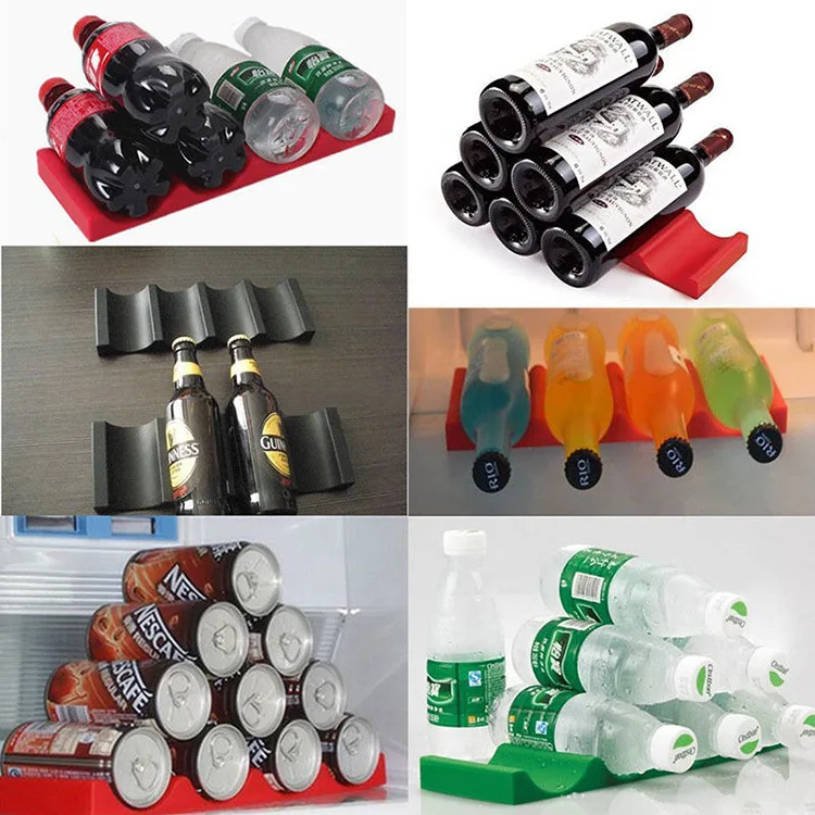 Excellent Quality BPA Free Silicone Anti-Slippery Refrigerator Wine Bottle Storage Mat Can Beverage Beer Rack