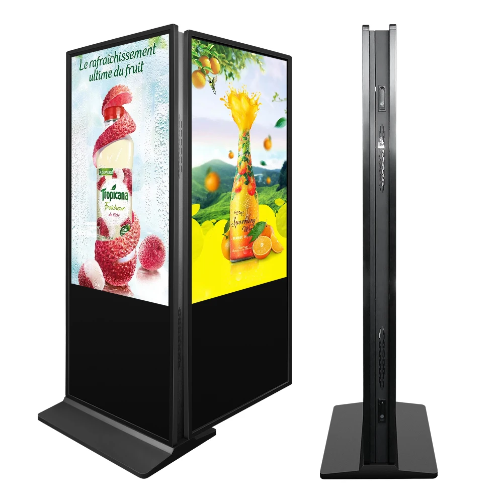 China display manufacturers 55 inch lcd touch screen advertising kiosk android double sided digital signage stand