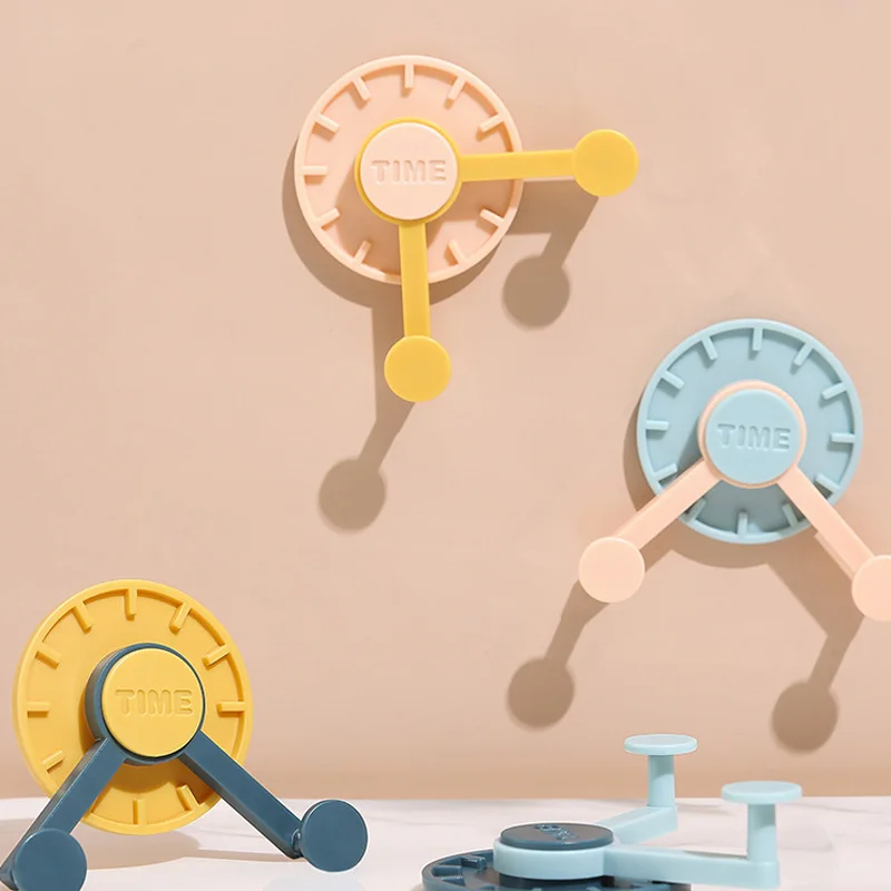 Creative clock hook rotatable kitchen multifunctional sticky punch-free storage rack
