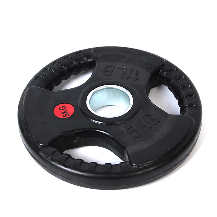 Factory Price Fitness Equipment Rubber Three Holes Weight Plates Cheap with Adjustable for Gym