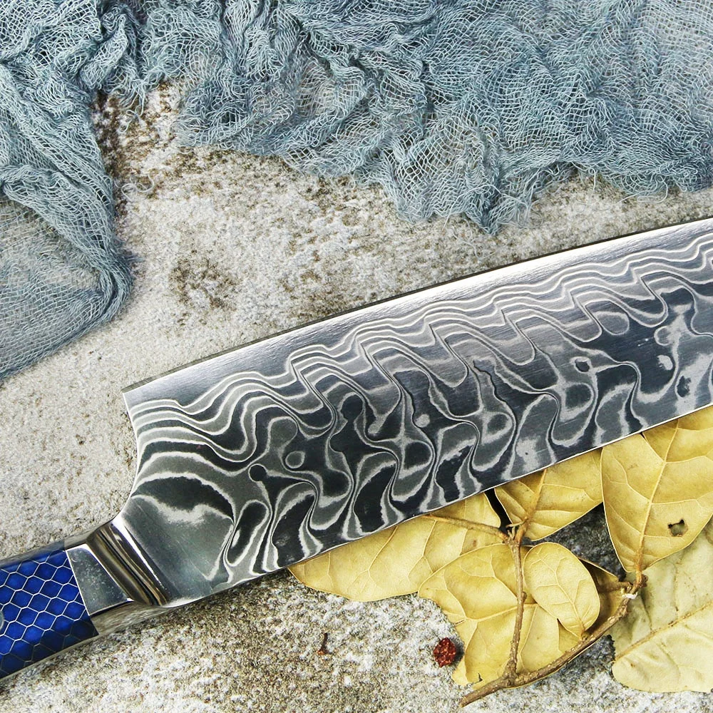 Kitchen Cleaver Nakiri Knife Japanese VG10 Damascus Steel 7 Inch Chef Knives Stainless Steel KNIFE