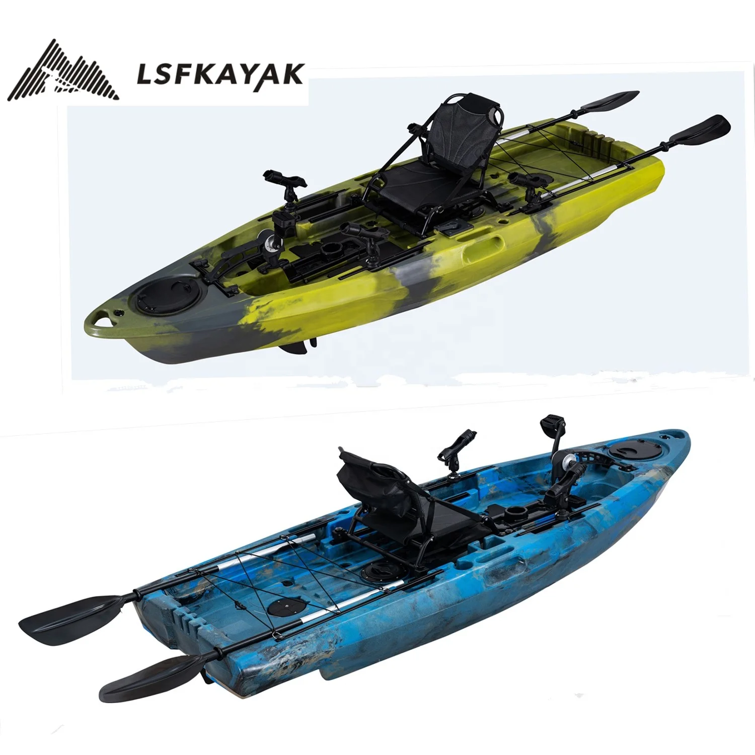 Hot popular fishing with pedal kayak 2.9m small pedal drive kayak single seat one person