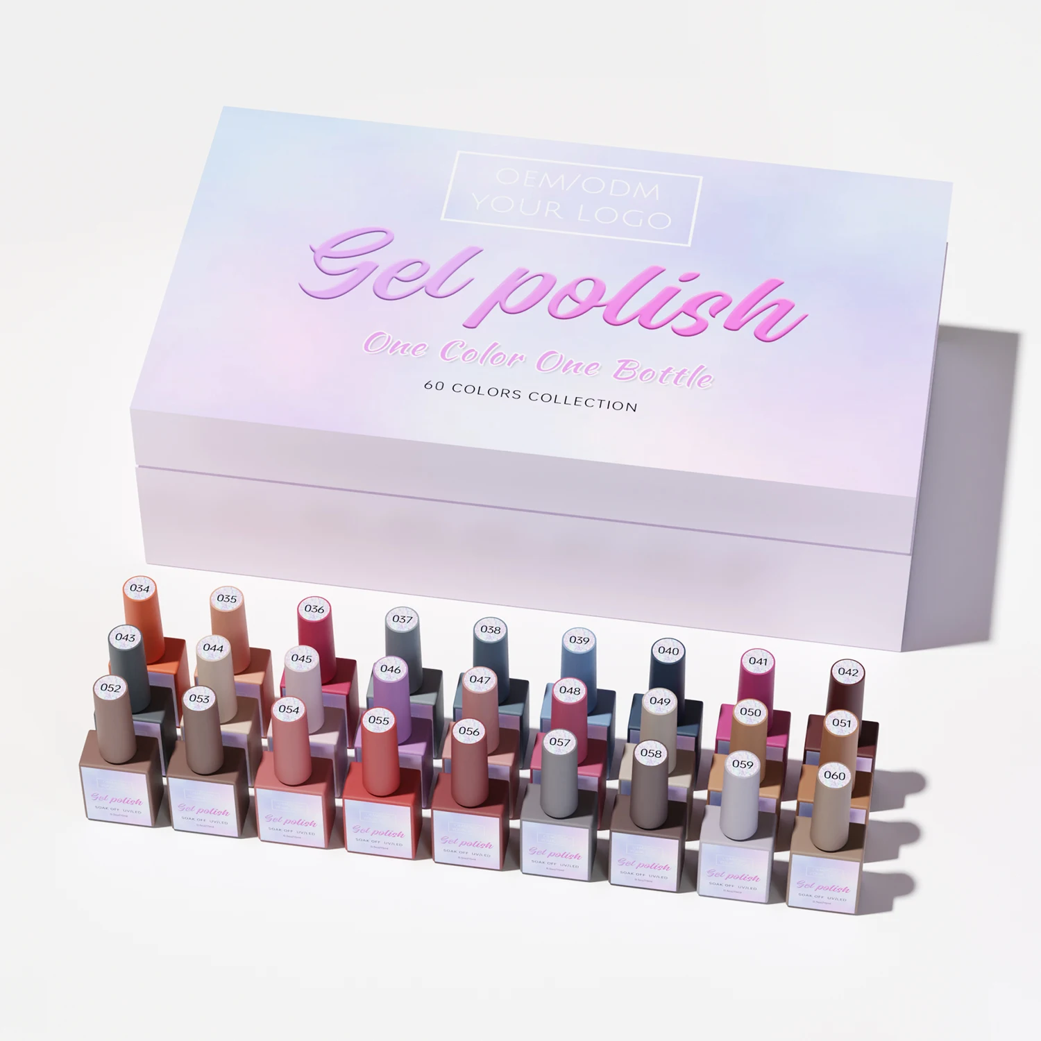 High Pigment Easy Dry  Nail Supply 60Color Gel Nail Polish Kit