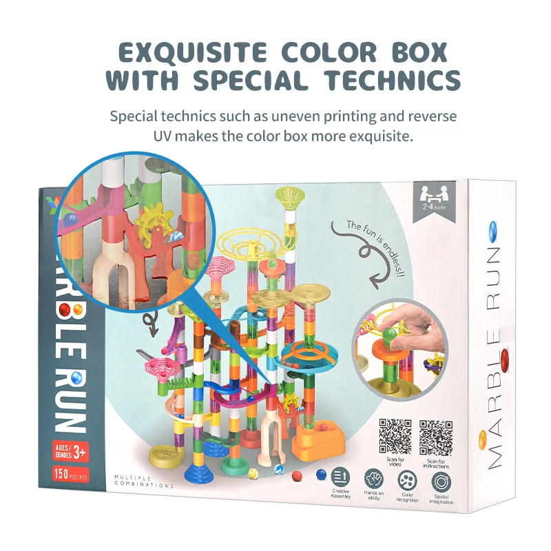 Premium Quality Marble Run Toy Building Block Toy Running Balls Sliding Track Construction Set